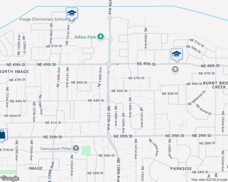 map of restaurants, bars, coffee shops, grocery stores, and more near 13803 NE 45th St in Vancouver