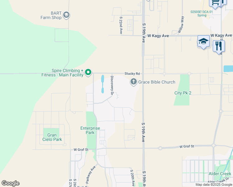 map of restaurants, bars, coffee shops, grocery stores, and more near Cornerstone Way in Bozeman
