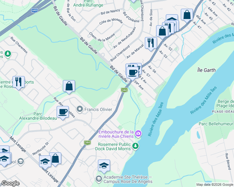 map of restaurants, bars, coffee shops, grocery stores, and more near 103 Chemin de la Grande-Côte in Lorraine