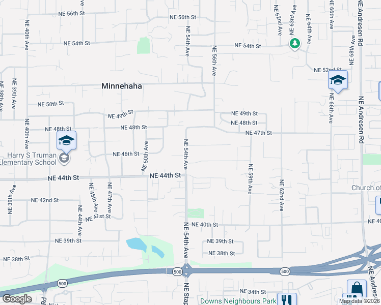 map of restaurants, bars, coffee shops, grocery stores, and more near 5404 Northeast 46th Street in Vancouver