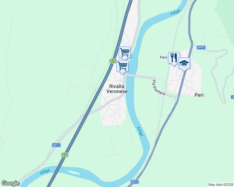 map of restaurants, bars, coffee shops, grocery stores, and more near 20 Via Don Cesare Scala in Rivalta