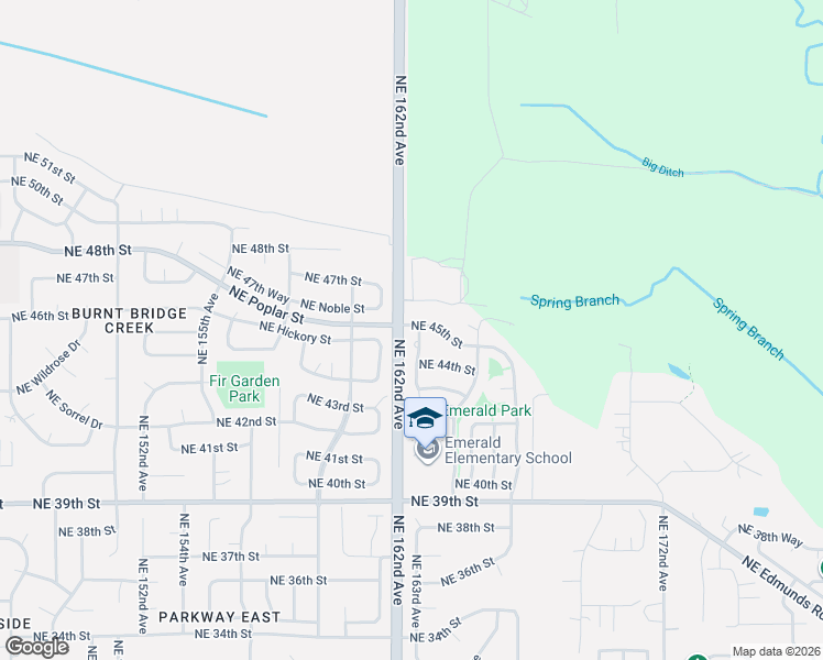 map of restaurants, bars, coffee shops, grocery stores, and more near 4425 Northeast 163rd Avenue in Vancouver