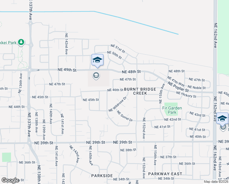 map of restaurants, bars, coffee shops, grocery stores, and more near 14901 Northeast 46th Street in Vancouver