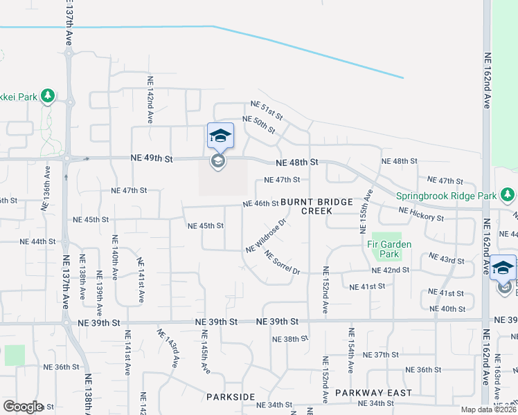 map of restaurants, bars, coffee shops, grocery stores, and more near 4601 Northeast 149th Avenue in Vancouver