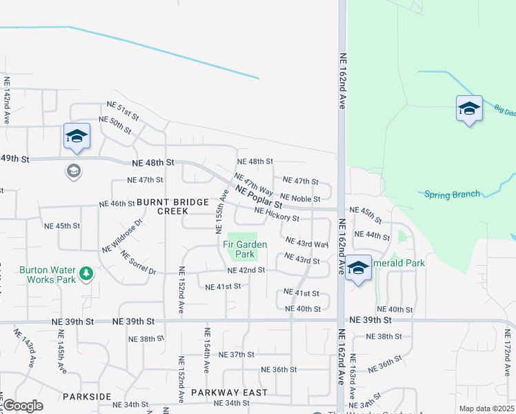 map of restaurants, bars, coffee shops, grocery stores, and more near 15702 NE Hickory St in Vancouver