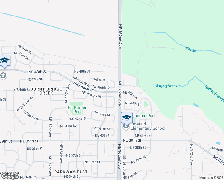 map of restaurants, bars, coffee shops, grocery stores, and more near 4601 Northeast 161st Avenue in Vancouver