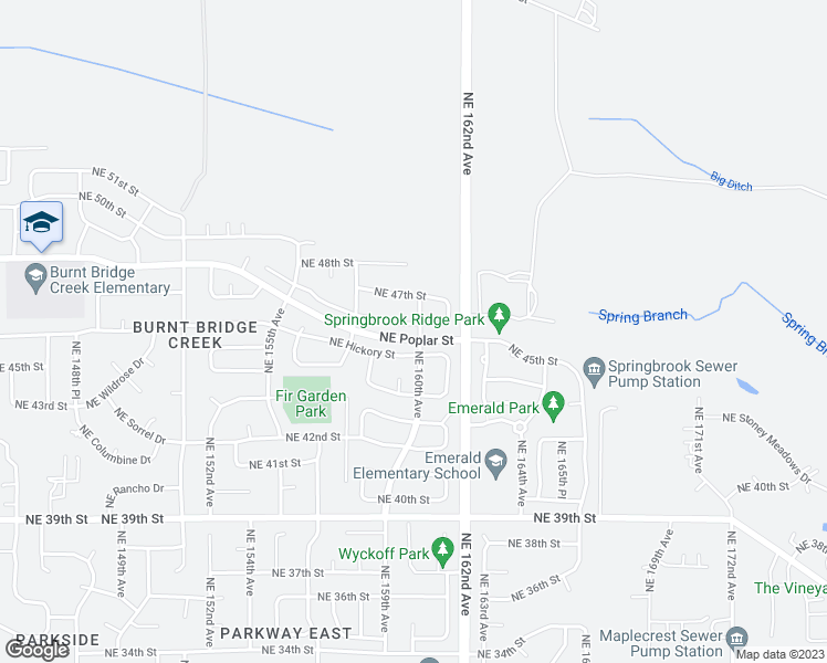 map of restaurants, bars, coffee shops, grocery stores, and more near 15911 Northeast Noble Street in Vancouver