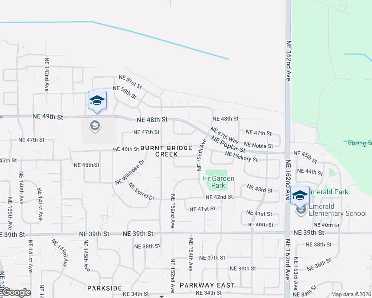 map of restaurants, bars, coffee shops, grocery stores, and more near 15311 Northeast 46th Street in Vancouver