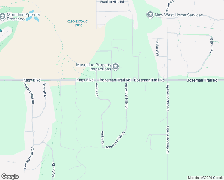 map of restaurants, bars, coffee shops, grocery stores, and more near 1220 Bozeman Trail Road in Bozeman