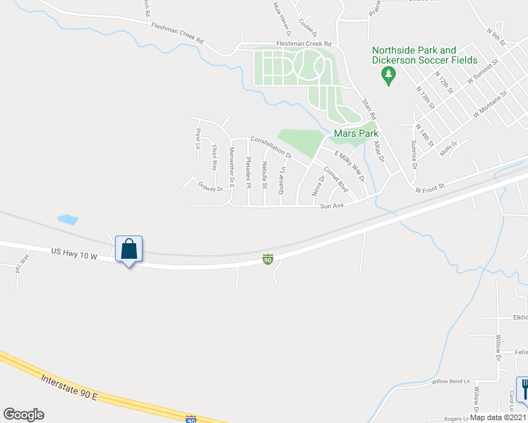 map of restaurants, bars, coffee shops, grocery stores, and more near 2401 Sun Avenue in Livingston