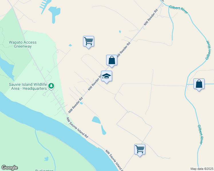 map of restaurants, bars, coffee shops, grocery stores, and more near 14445 Northwest Charlton Road in Portland