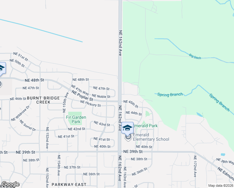 map of restaurants, bars, coffee shops, grocery stores, and more near 4605 Northeast 161st Avenue in Vancouver