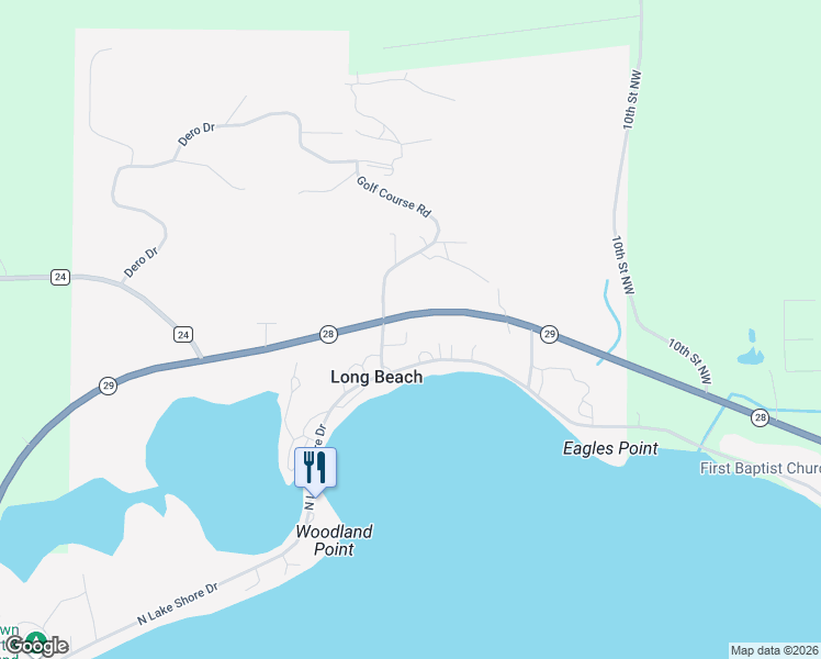 map of restaurants, bars, coffee shops, grocery stores, and more near 17116 Golf Course Road in Glenwood