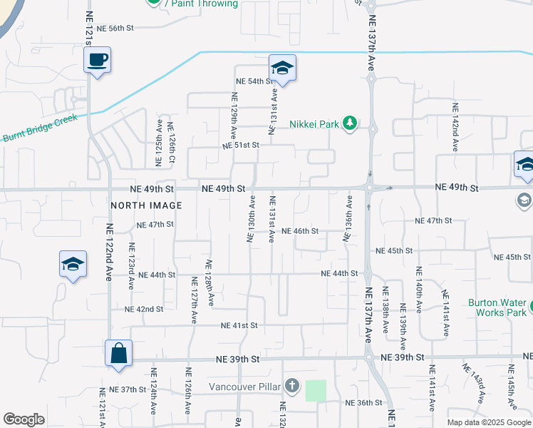 map of restaurants, bars, coffee shops, grocery stores, and more near 13010 Northeast 46th Street in Vancouver
