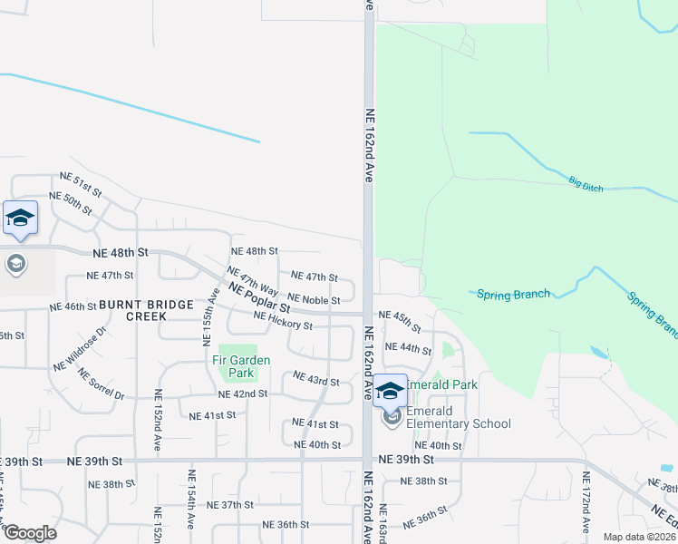map of restaurants, bars, coffee shops, grocery stores, and more near 16002 Northeast 47th Street in Vancouver