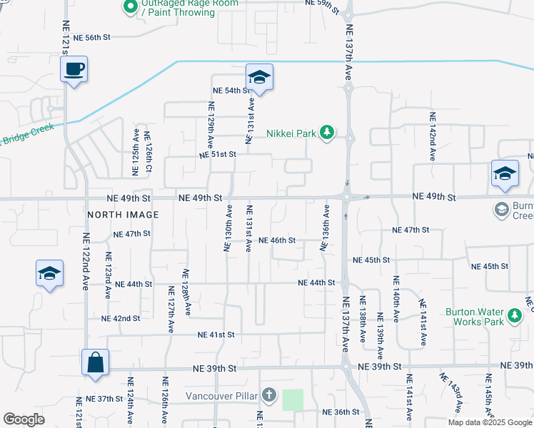 map of restaurants, bars, coffee shops, grocery stores, and more near 4706 Northeast 132nd Place in Vancouver