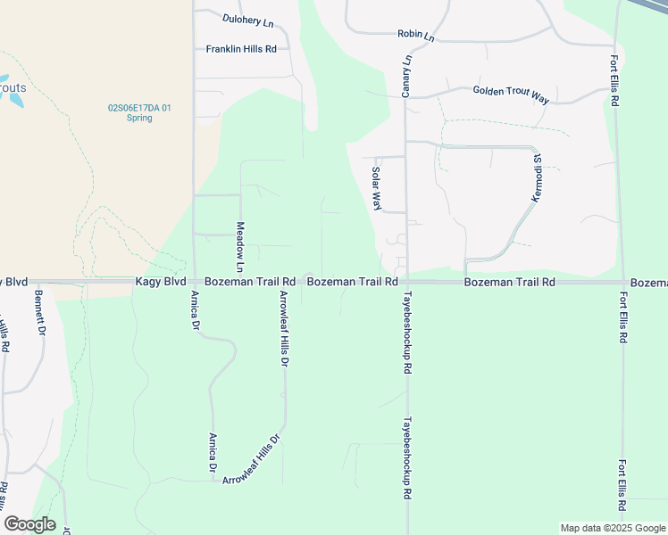 map of restaurants, bars, coffee shops, grocery stores, and more near 1371 Bozeman Trail Road in Bozeman