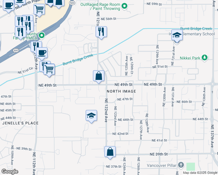 map of restaurants, bars, coffee shops, grocery stores, and more near 4805 Northeast 122nd Avenue in Vancouver