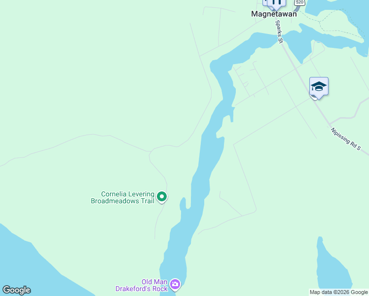 map of restaurants, bars, coffee shops, grocery stores, and more near Golf Course Road in Magnetawan