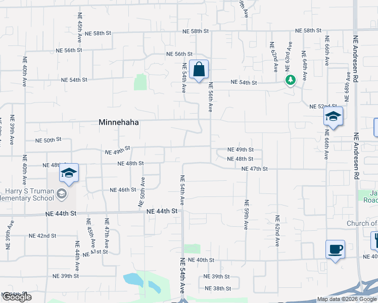 map of restaurants, bars, coffee shops, grocery stores, and more near 5409 Northeast 49th Street in Vancouver