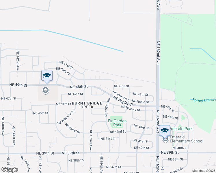 map of restaurants, bars, coffee shops, grocery stores, and more near 15410 Northeast 47th Circle in Vancouver
