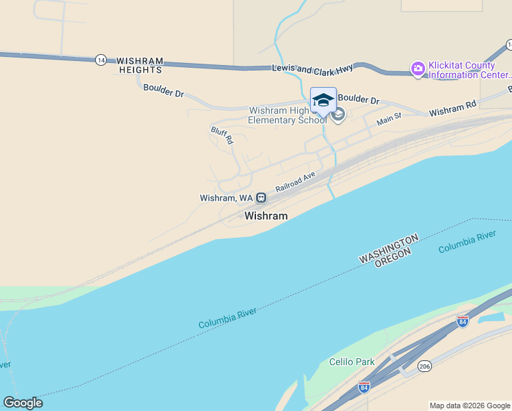 map of restaurants, bars, coffee shops, grocery stores, and more near in Wishram