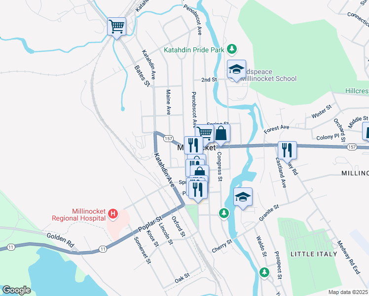 map of restaurants, bars, coffee shops, grocery stores, and more near in LONG A Township