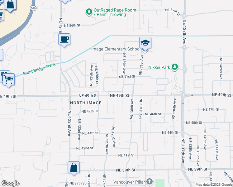 map of restaurants, bars, coffee shops, grocery stores, and more near 4810 Northeast 129th Avenue in Vancouver