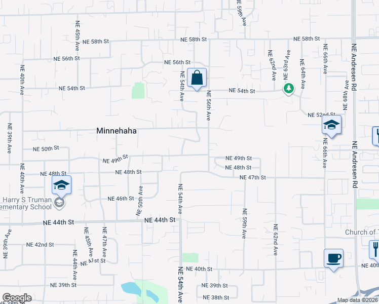 map of restaurants, bars, coffee shops, grocery stores, and more near 5409 Northeast 49th Street in Vancouver