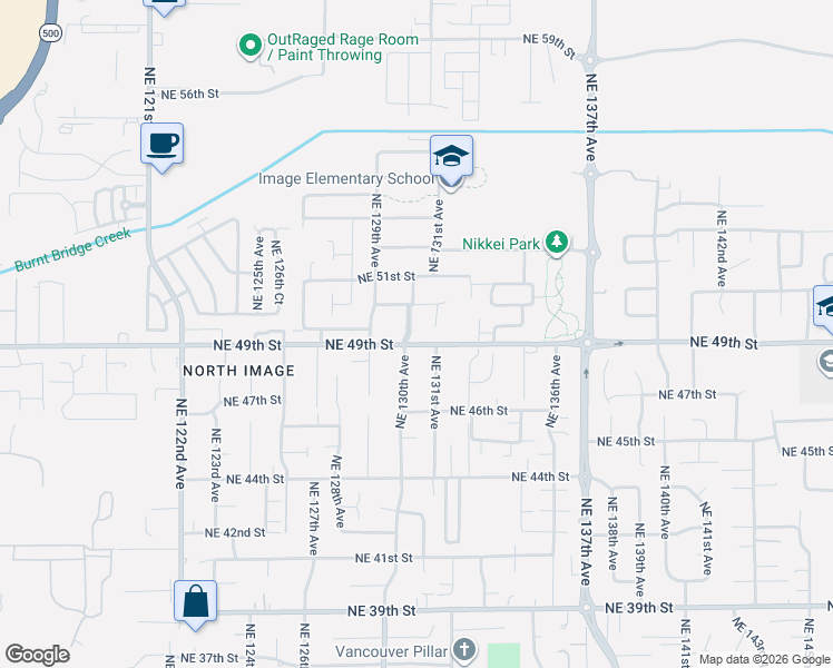 map of restaurants, bars, coffee shops, grocery stores, and more near 4901 Northeast 130th Avenue in Vancouver