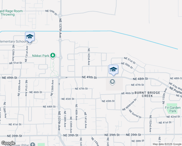 map of restaurants, bars, coffee shops, grocery stores, and more near 4905 Northeast 142nd Avenue in Vancouver