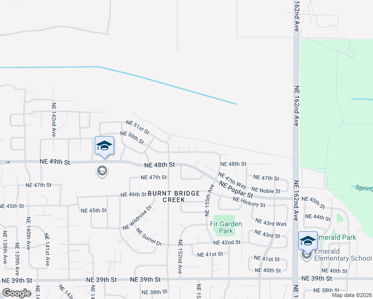 map of restaurants, bars, coffee shops, grocery stores, and more near 15214 Northeast 50th Street in Vancouver