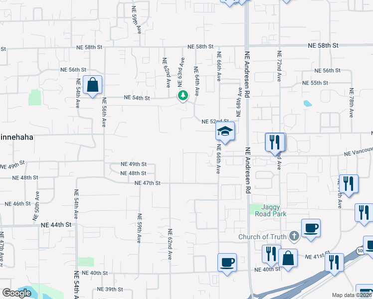 map of restaurants, bars, coffee shops, grocery stores, and more near 6310 Northeast 49th Way in Vancouver