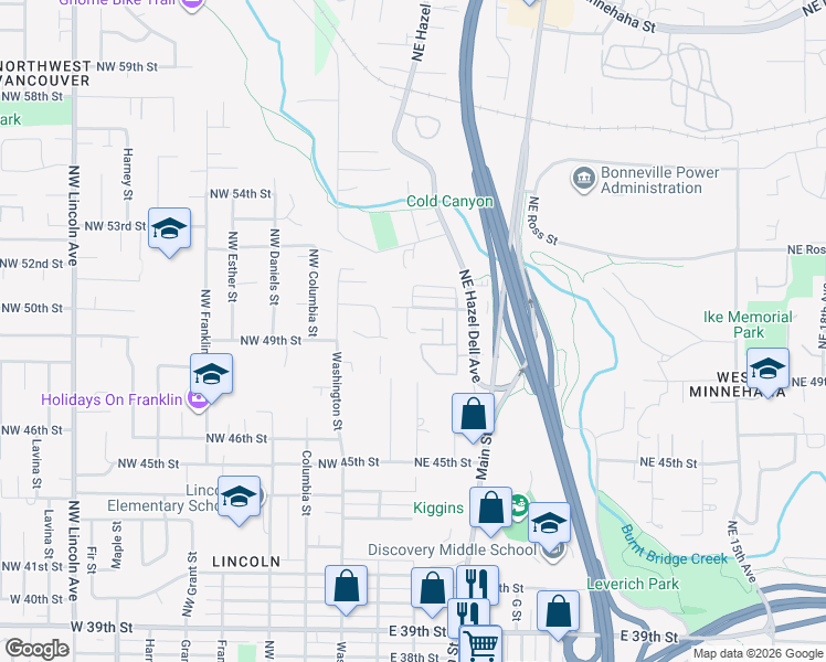 map of restaurants, bars, coffee shops, grocery stores, and more near 4913 Northwest 1st Avenue in Vancouver