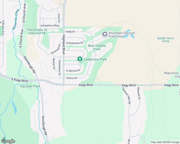 map of restaurants, bars, coffee shops, grocery stores, and more near 1320 Cherry Dr in Bozeman