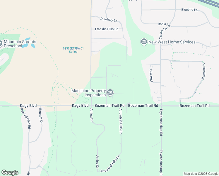 map of restaurants, bars, coffee shops, grocery stores, and more near 840-1004 Meadow Lane in Bozeman