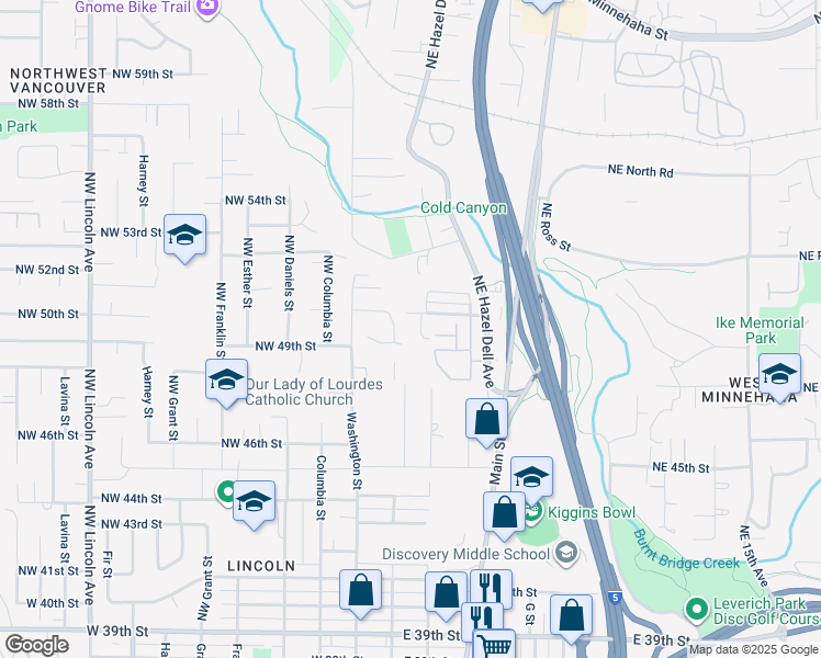 map of restaurants, bars, coffee shops, grocery stores, and more near 4913 Northwest 1st Avenue in Vancouver