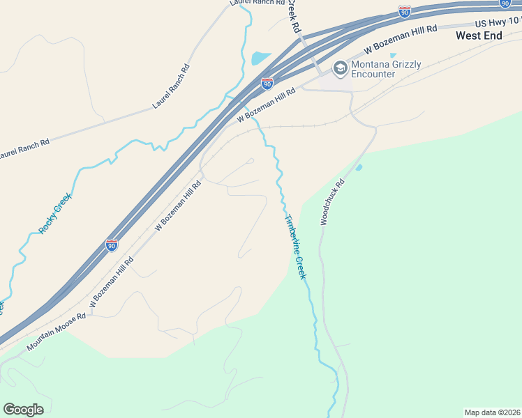 map of restaurants, bars, coffee shops, grocery stores, and more near 195-499 Timberline Creek Road in Bozeman