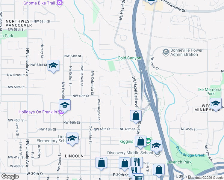 map of restaurants, bars, coffee shops, grocery stores, and more near 4913 Northwest 1st Avenue in Vancouver
