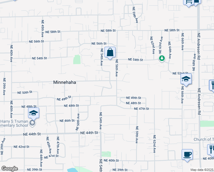 map of restaurants, bars, coffee shops, grocery stores, and more near 5412 Northeast Chateau Drive in Vancouver