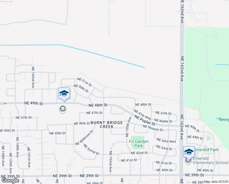 map of restaurants, bars, coffee shops, grocery stores, and more near 15214 Northeast 50th Street in Vancouver