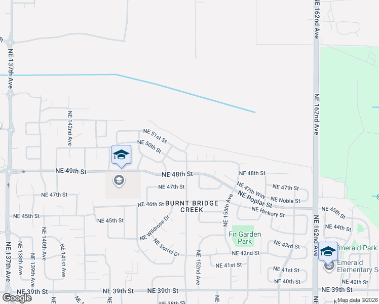 map of restaurants, bars, coffee shops, grocery stores, and more near 5011 Northeast 151st Avenue in Vancouver