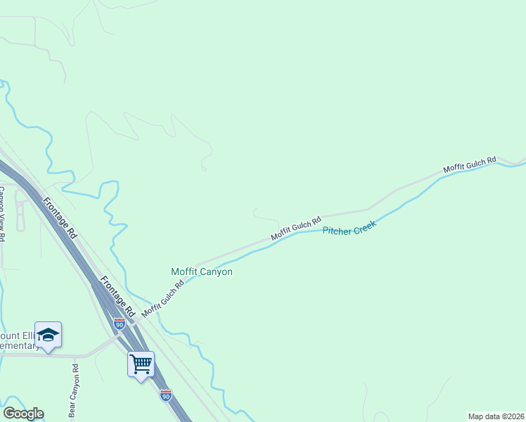 map of restaurants, bars, coffee shops, grocery stores, and more near 495 Moffit Gulch Road in Bozeman
