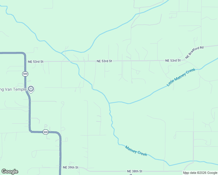 map of restaurants, bars, coffee shops, grocery stores, and more near 25003 Northeast 51st Street in Vancouver