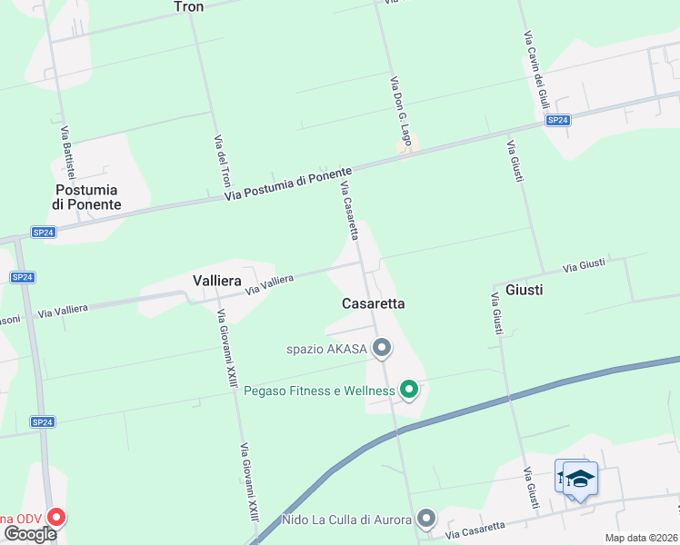 map of restaurants, bars, coffee shops, grocery stores, and more near 5a Via Valliera in Casaretta