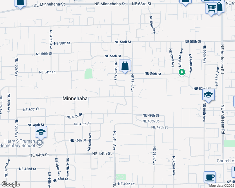 map of restaurants, bars, coffee shops, grocery stores, and more near 5400 Northeast 51st Street in Vancouver