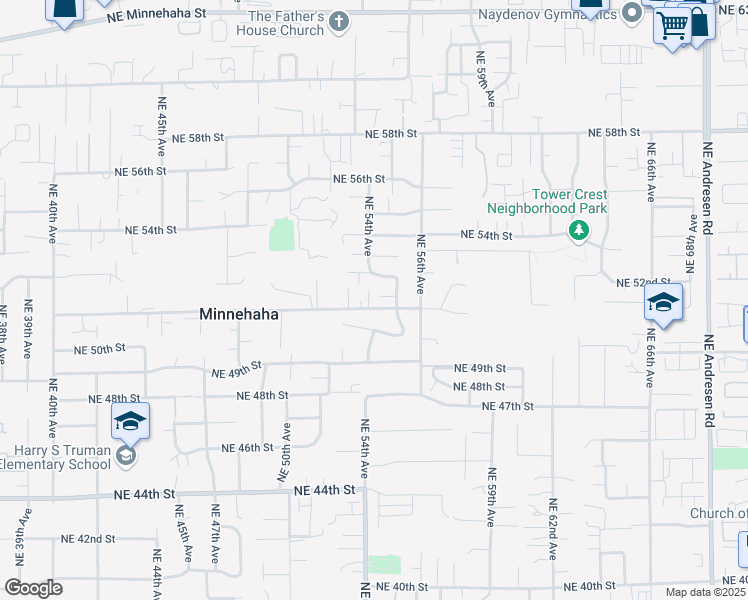 map of restaurants, bars, coffee shops, grocery stores, and more near 5400 Northeast 51st Street in Vancouver