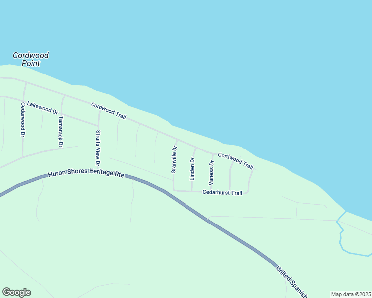 map of restaurants, bars, coffee shops, grocery stores, and more near 8941 Cordwood Trail in Cheboygan