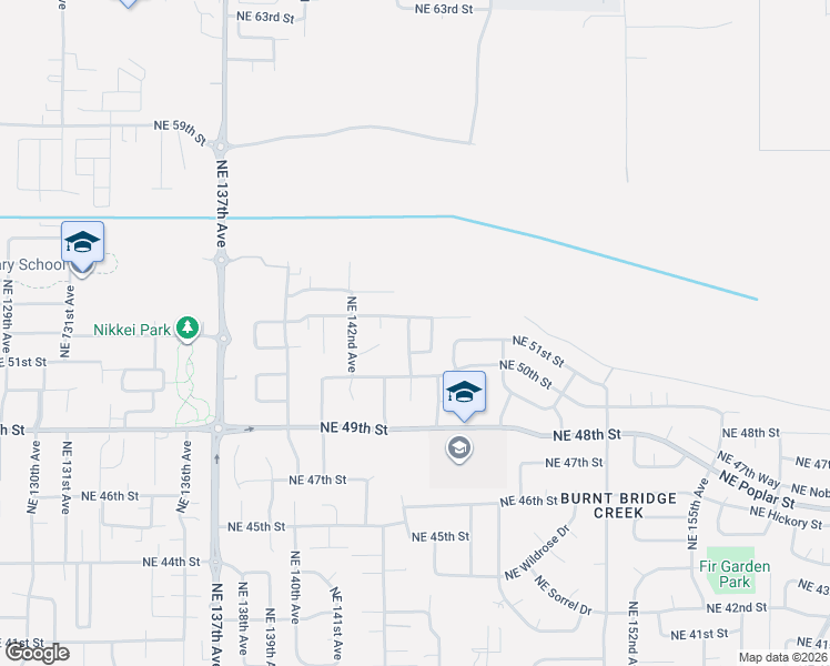 map of restaurants, bars, coffee shops, grocery stores, and more near 5111 Northeast 144th Avenue in Vancouver