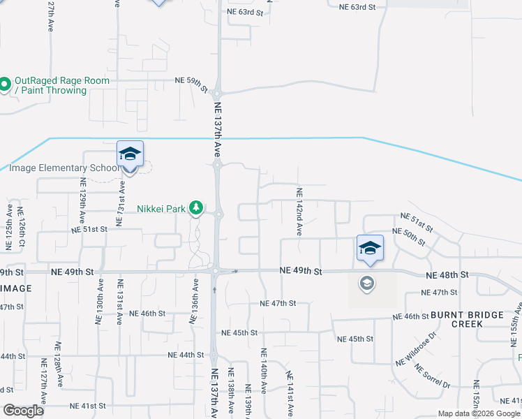 map of restaurants, bars, coffee shops, grocery stores, and more near 5121 Northeast 139th Avenue in Vancouver